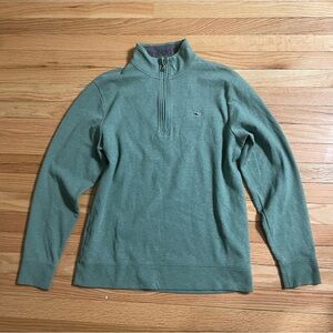 Vineyard Vines 1/4 Zip Pullover Sweater Mens Medium Green Logo Casual Outdoors